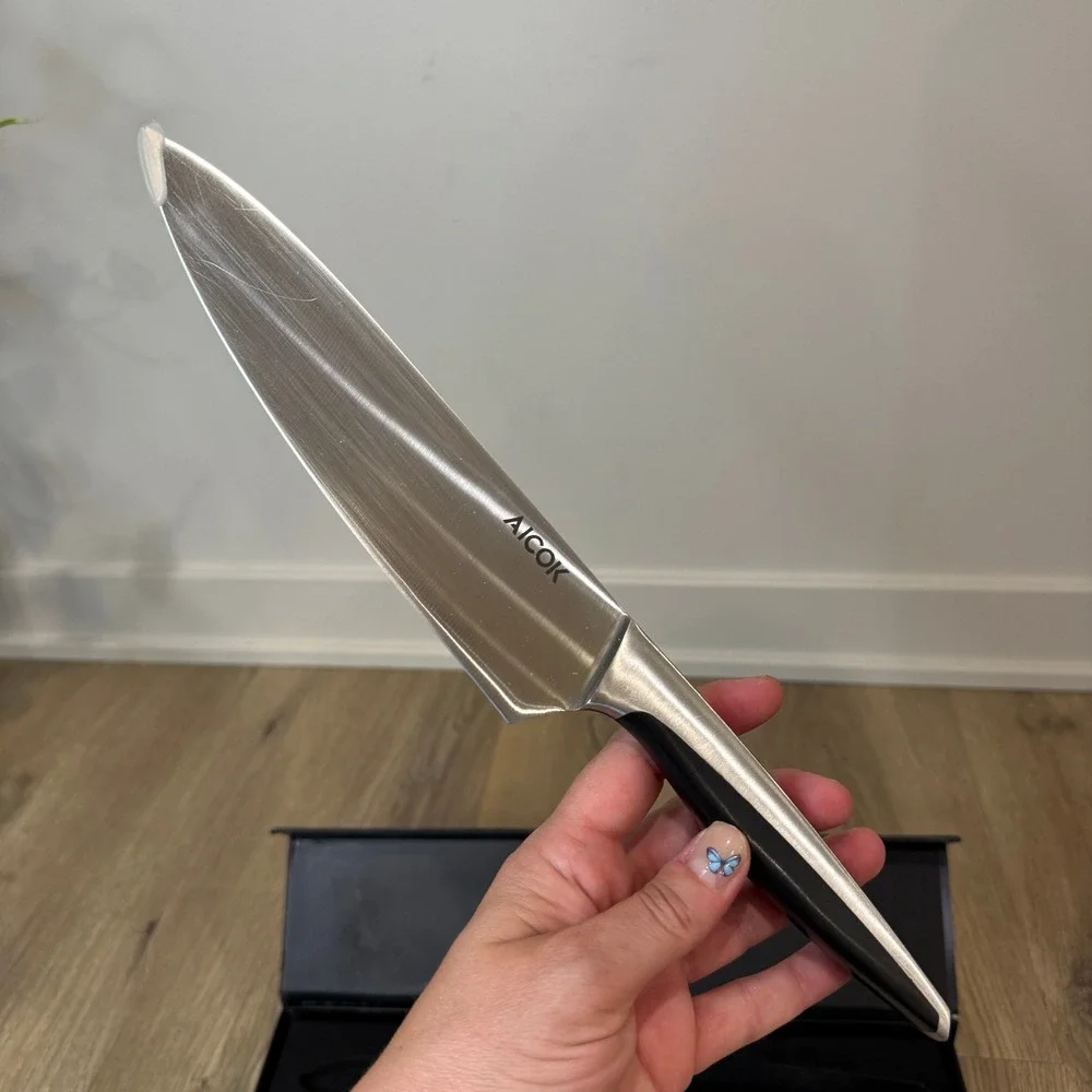Aicok 8 Inch Chef Knife KF-F8002 Super Steel Professional Kitchen Knife Black